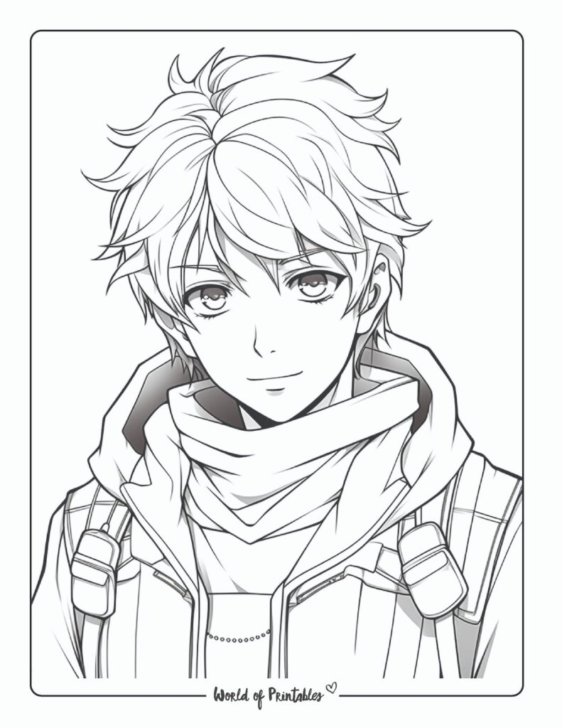 Drawing Printable Hard Anime Boy