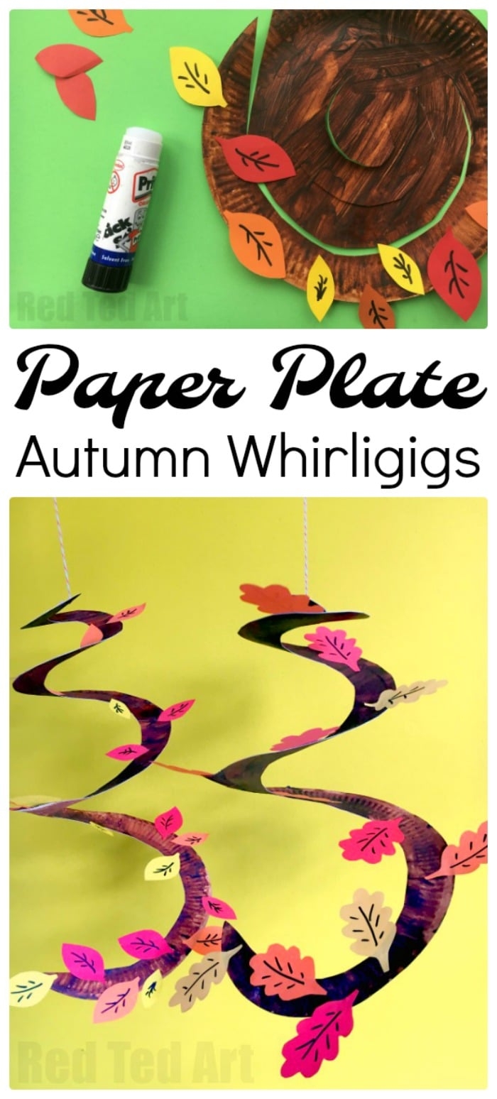 Autumn Tree Paper Plate Whirligig Red Ted Art Kids Crafts