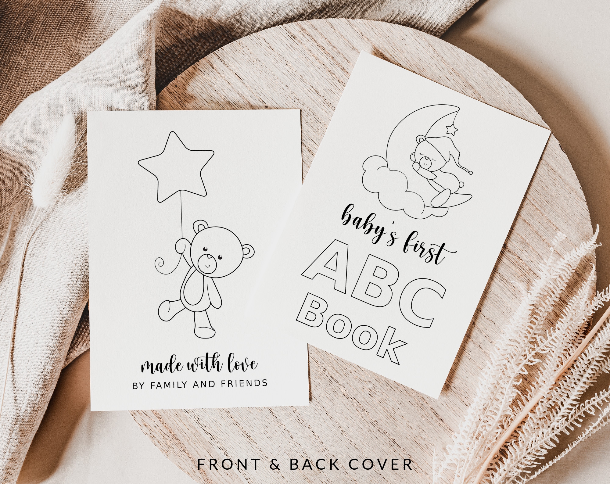 Baby s First ABC Book Coloring Pages Baby Shower Activity