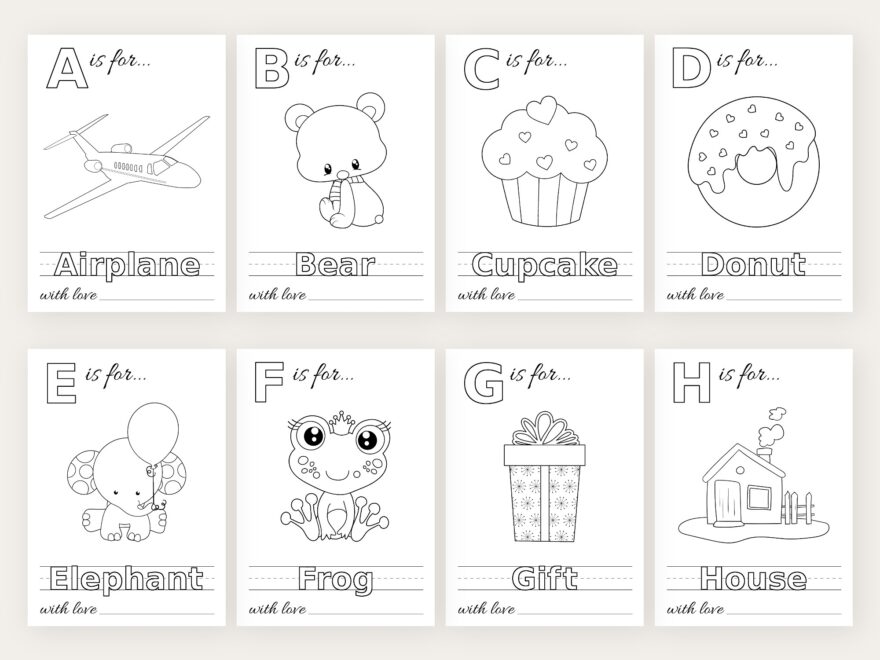 Baby s First ABC Book Coloring Pages Baby Shower Activity