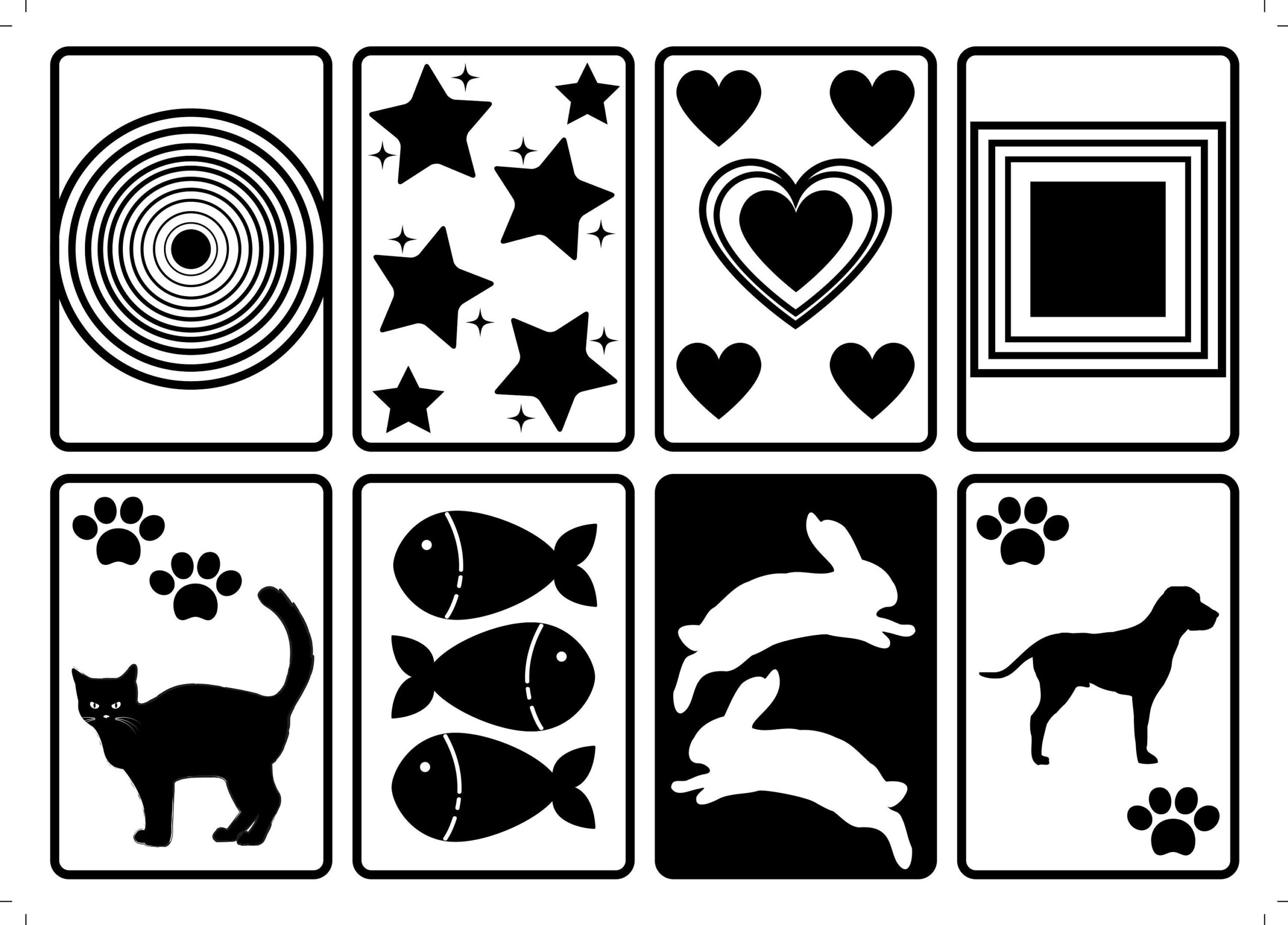 Baby s Very First Black And White Flashcards Printable Download Montessori Style Set Of 24 Animals Faces Fruits Shapes Vehicles Nature Etsy