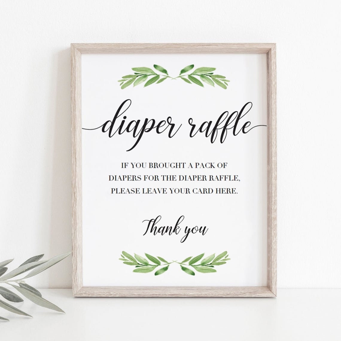Baby Shower Diaper Raffle Sign Greenery Baby Shower Signs Printable Nature Baby Shower Decorations Baby Shower Games Signs Table Signs GL1 Etsy