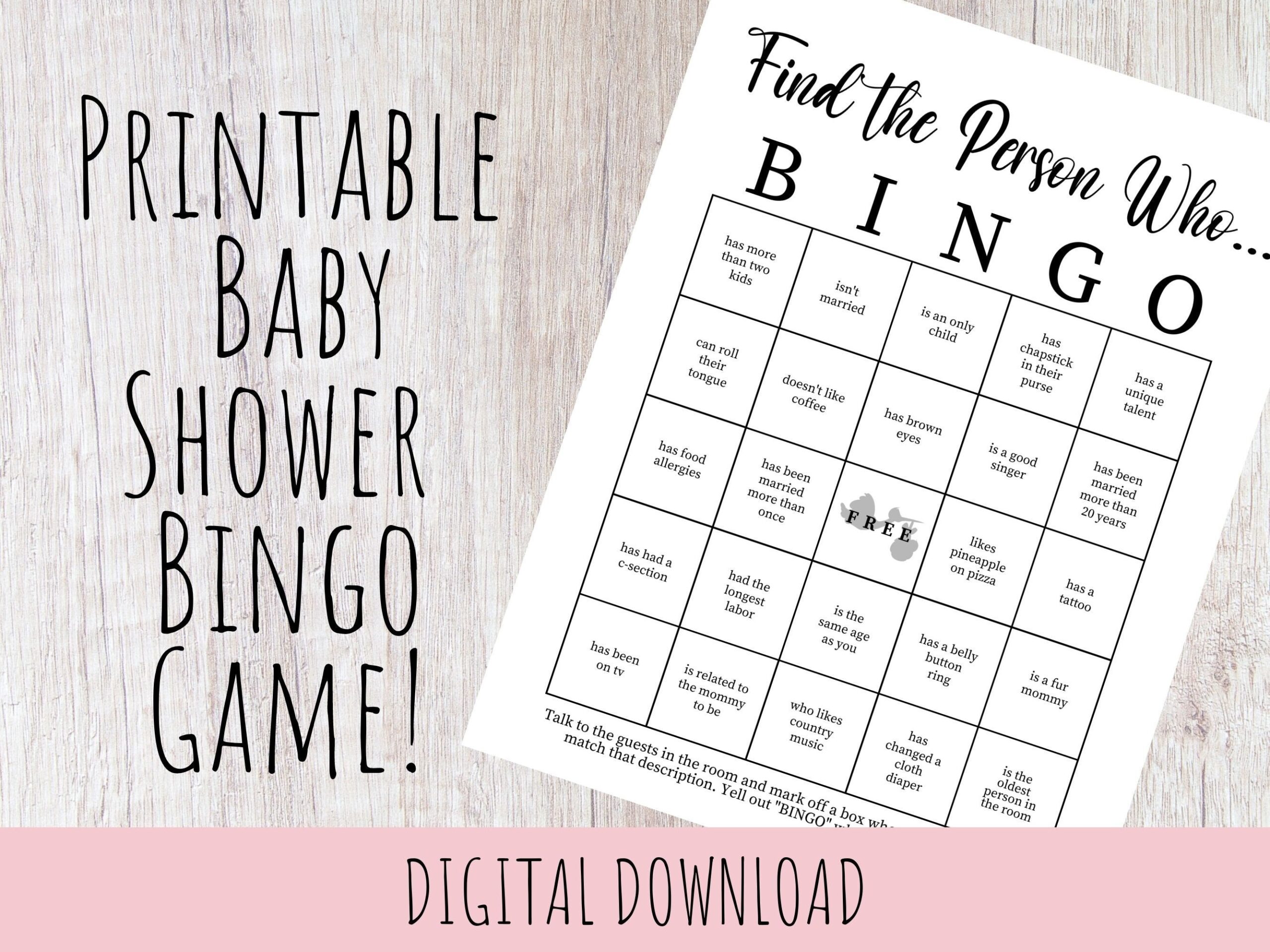 Find The Guest Baby Shower Game Free Printable