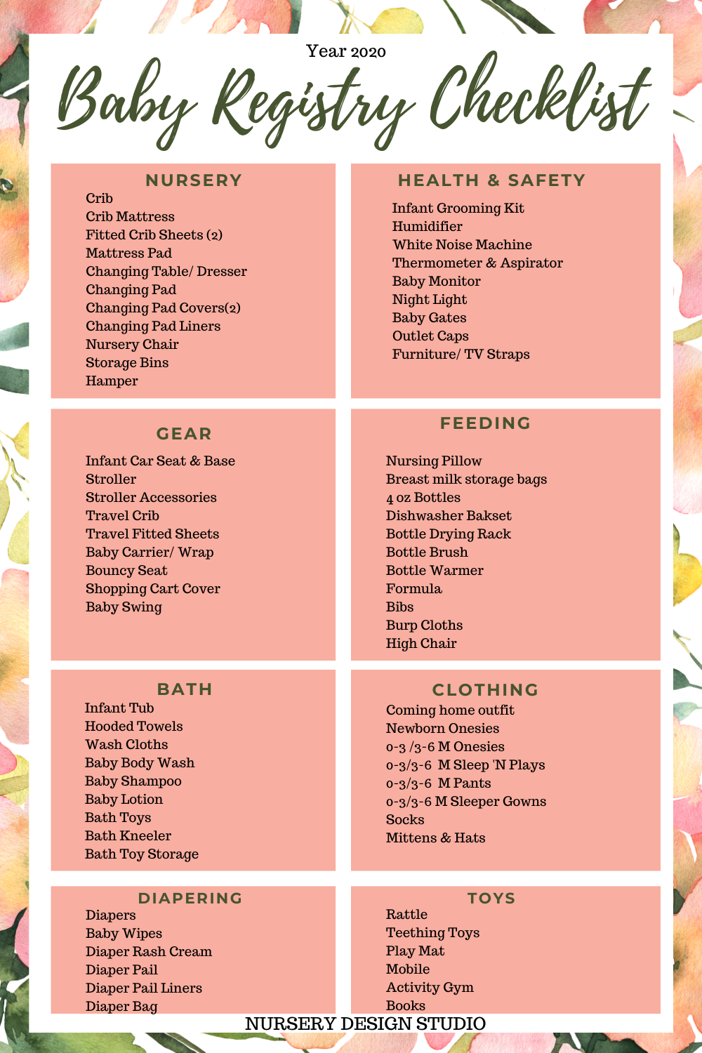 Baby Shower Gift Record Printable
