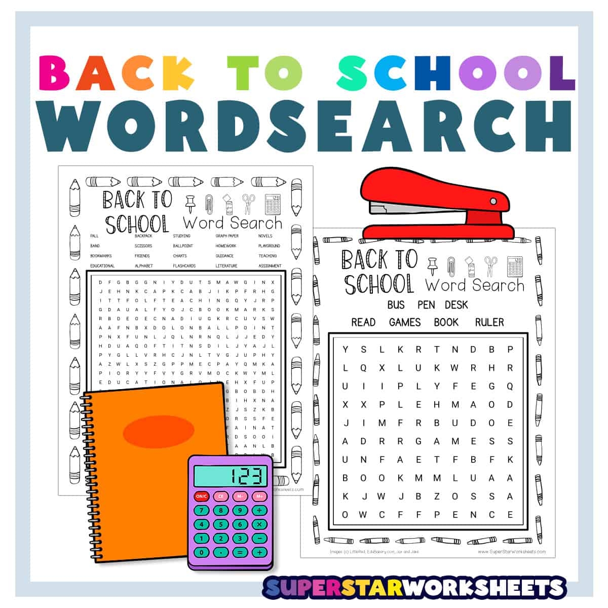 Back To School Word Search Printable