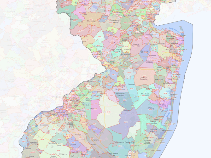 Bergen County New Jersey ZIP Codes Map Shown On Google Maps