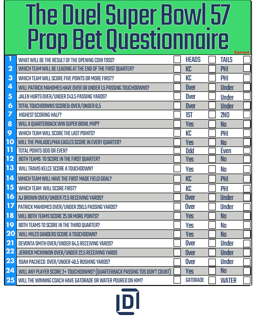 Best Printable Super Bowl Prop Bet Sheet 2023 For Your Super Bowl 57 Party FanDuel Research
