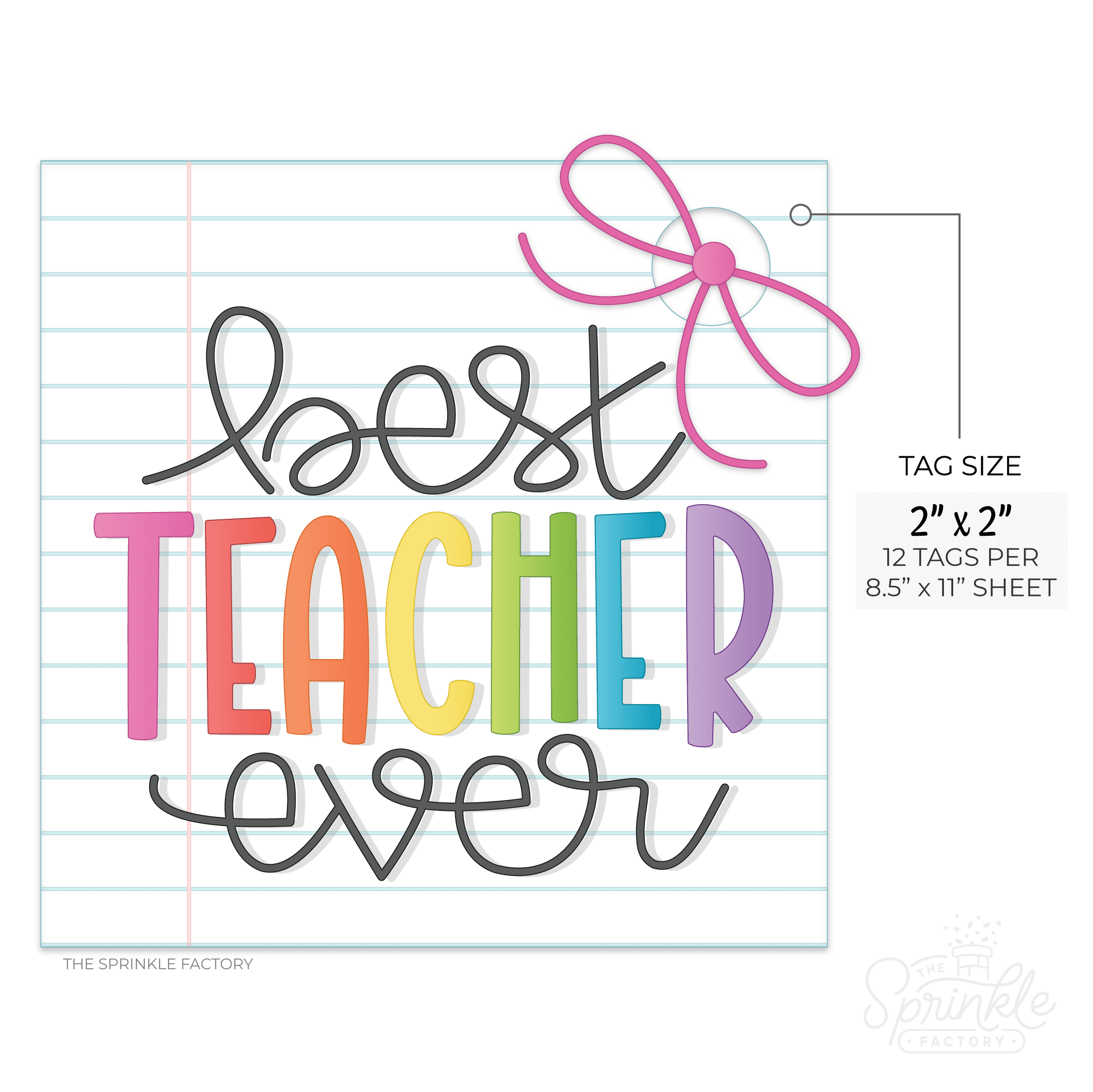 Best Teacher Ever Tag The Sprinkle Factory