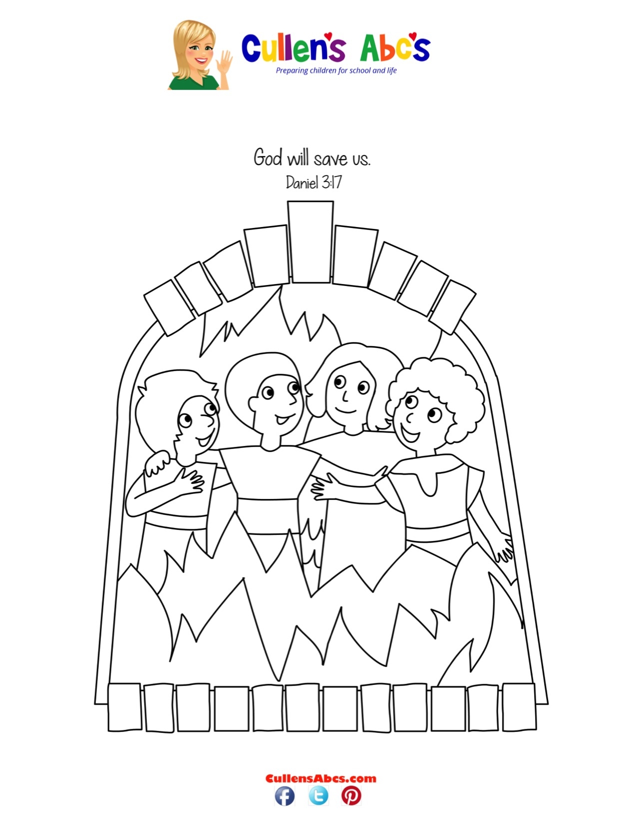 Bible Key Point Coloring Page Shadrach Meshach And Abednego Free Children s Videos Activities