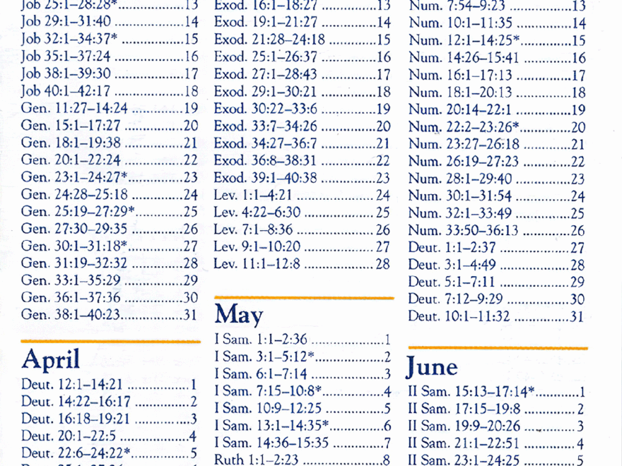 Bible Reading Guide Chronological Bible Reading Plan A A Lewis 8365 BTP