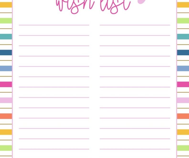 Birthday Wish List Templates 12 FREE Lists Printabulls