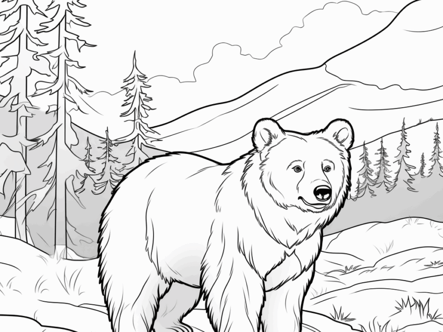 Black Bear Coloring Pages Free Printable
