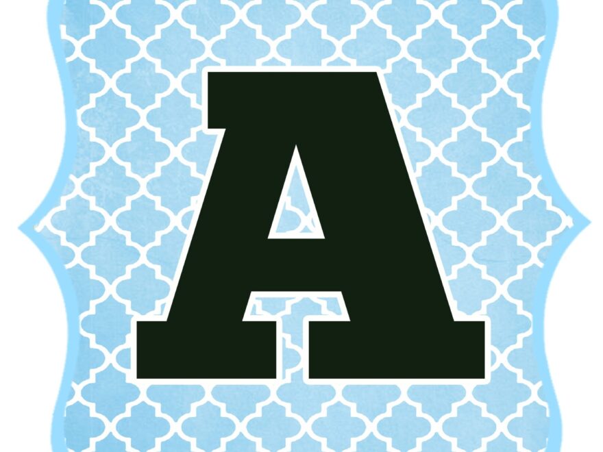 Blue And Black Printable Letters For Banners Swanky Design Co