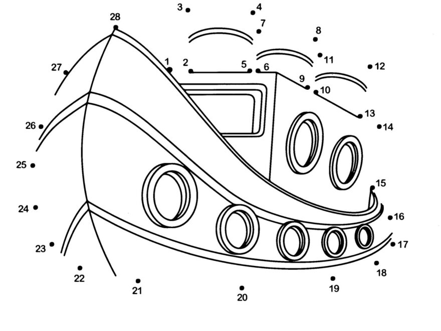 Boat Dot The Dots Coloring Pages For Kids