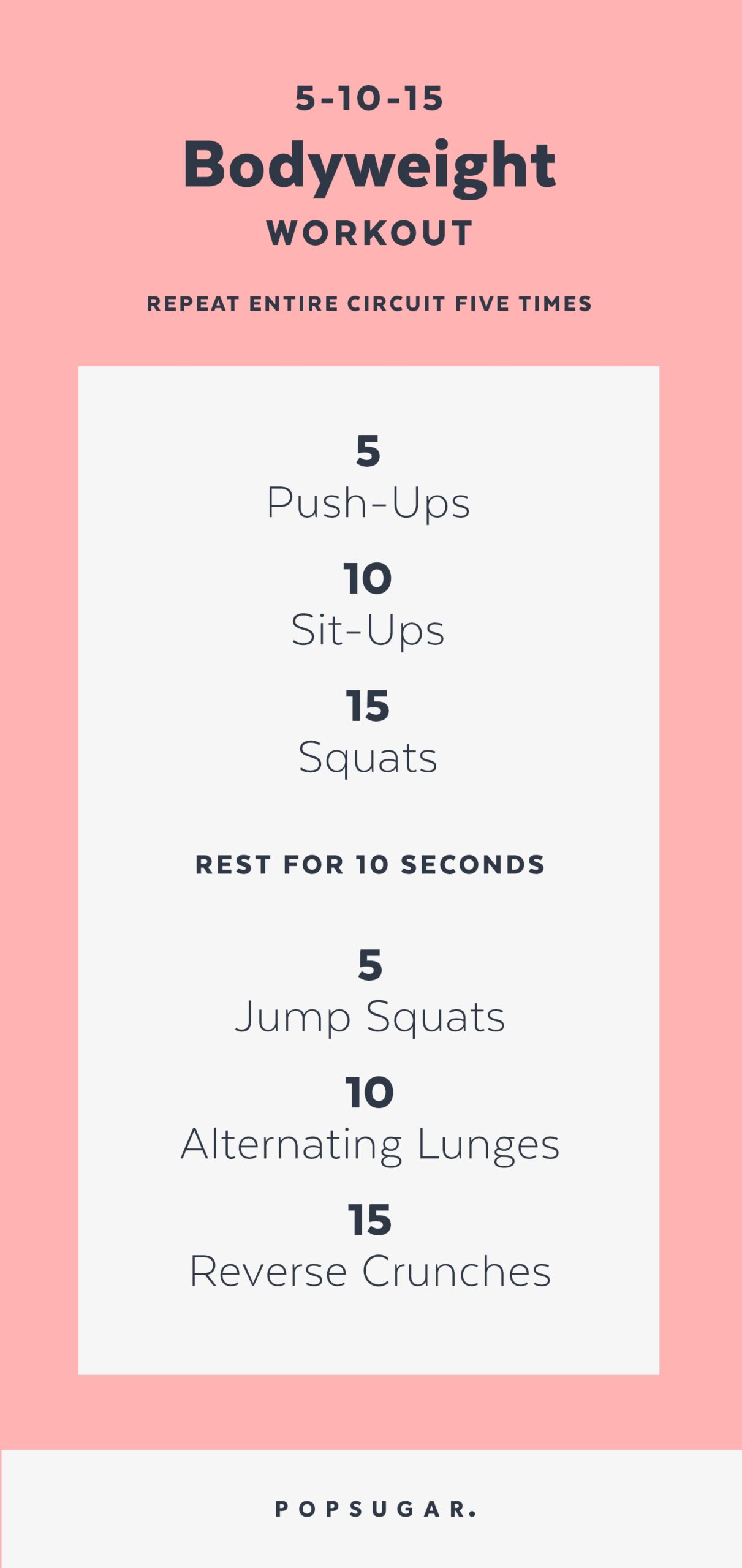 Bodyweight Workout Printable PS Fitness