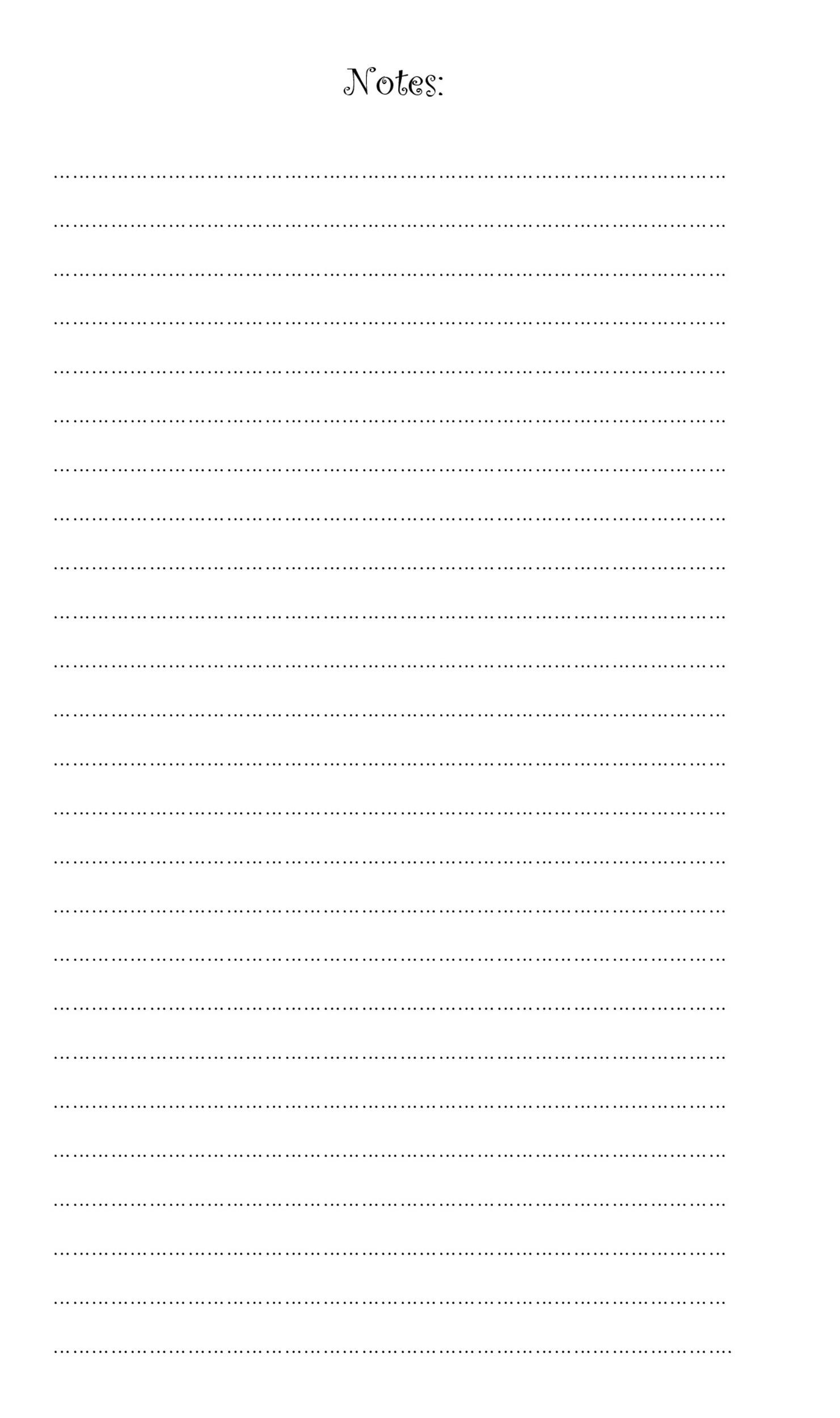 Printable Bold Lines On Notebook Paper