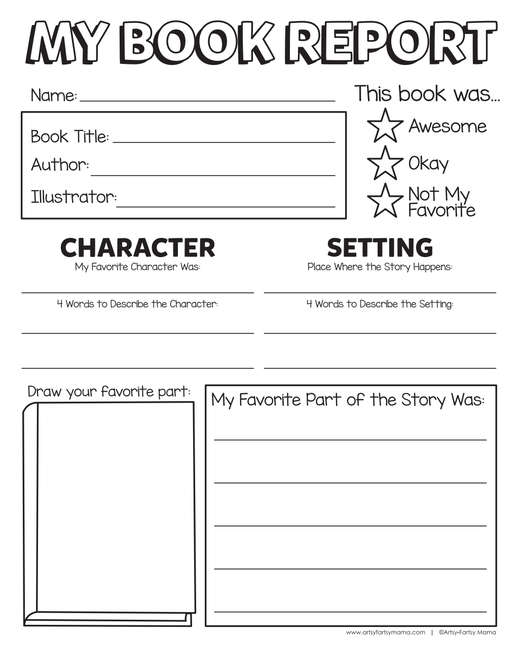 Book Report Template pdf