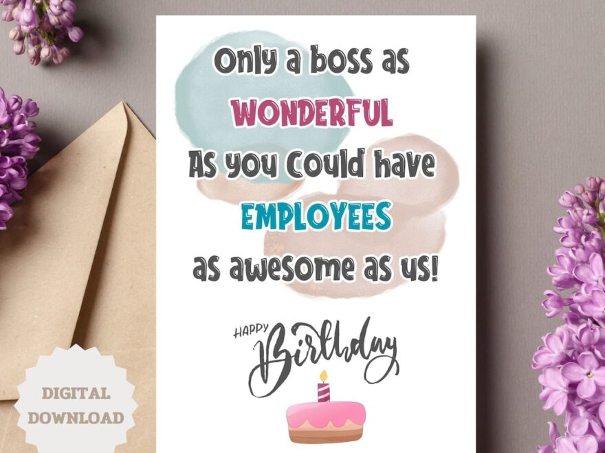 Boss Card Funny Happy Birthday Boss Card Funny Birthday Card Birthday Printable Card Bday Boss Card Greeting Card PDF Birthday Card Etsy