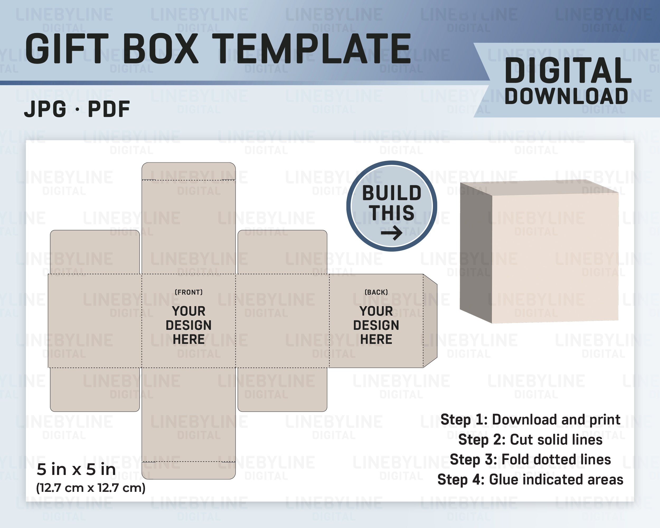 Printable Gift Box Template With Lid