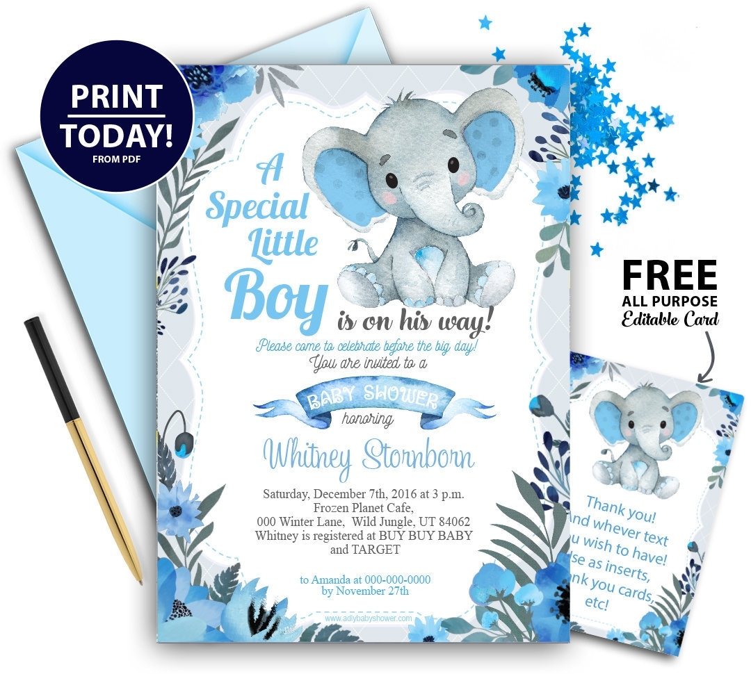 Free Elephant Baby Shower Printables