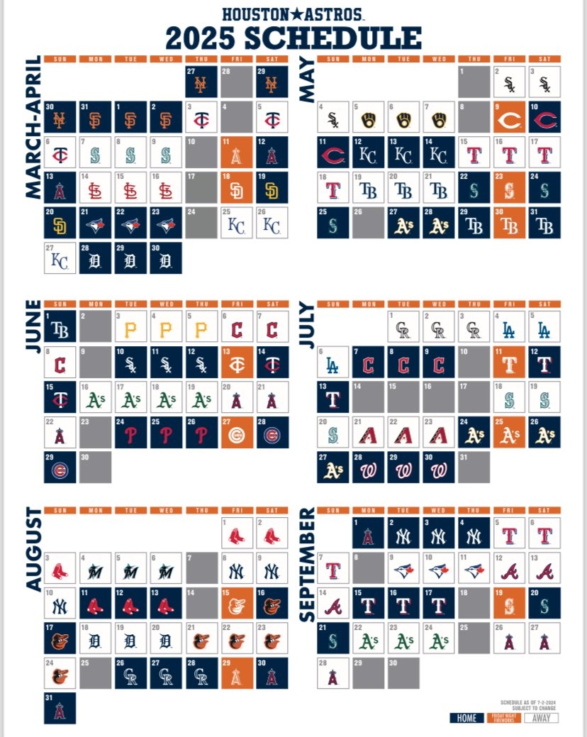 Brian McTaggart On X Astros 2025 Schedule Who Are They Playing On Your Birthday Https t co b3Vs9t43af X