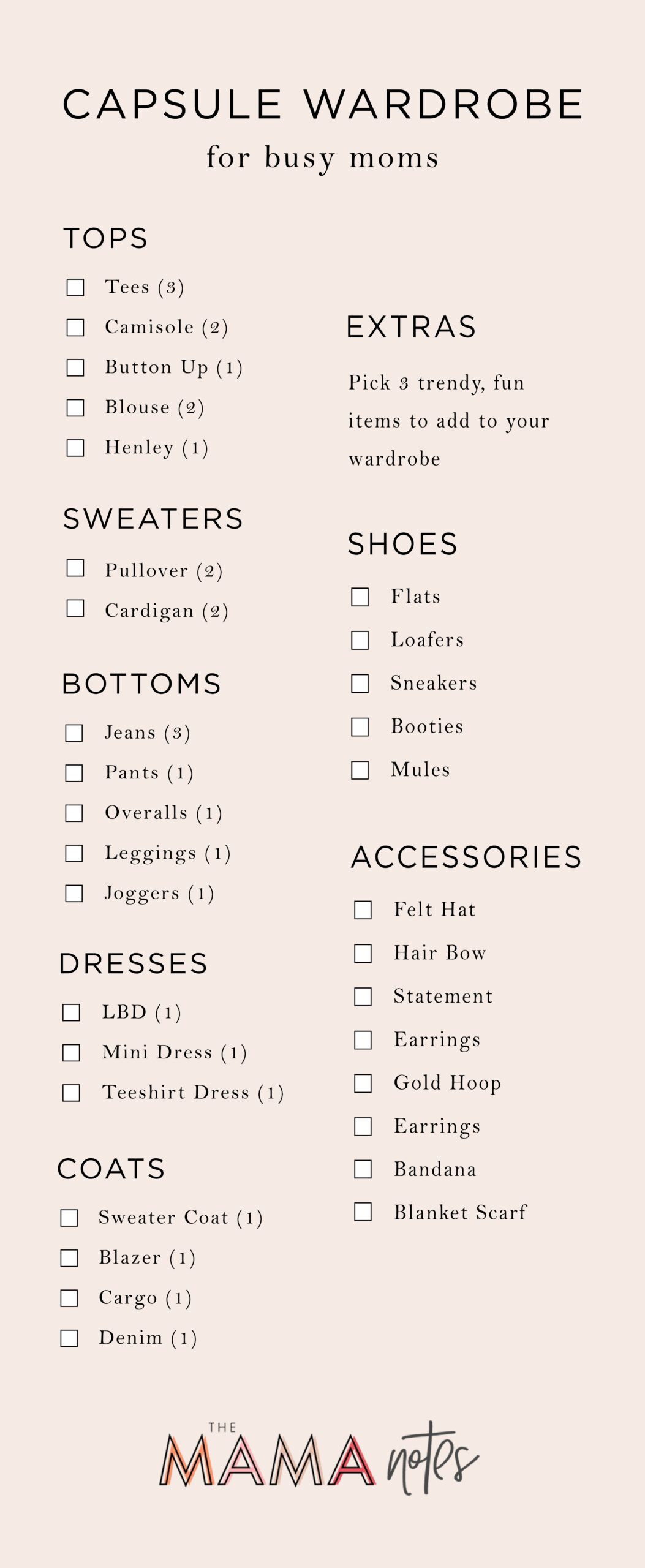 Free Printable Capsule Wardrobe For Kids