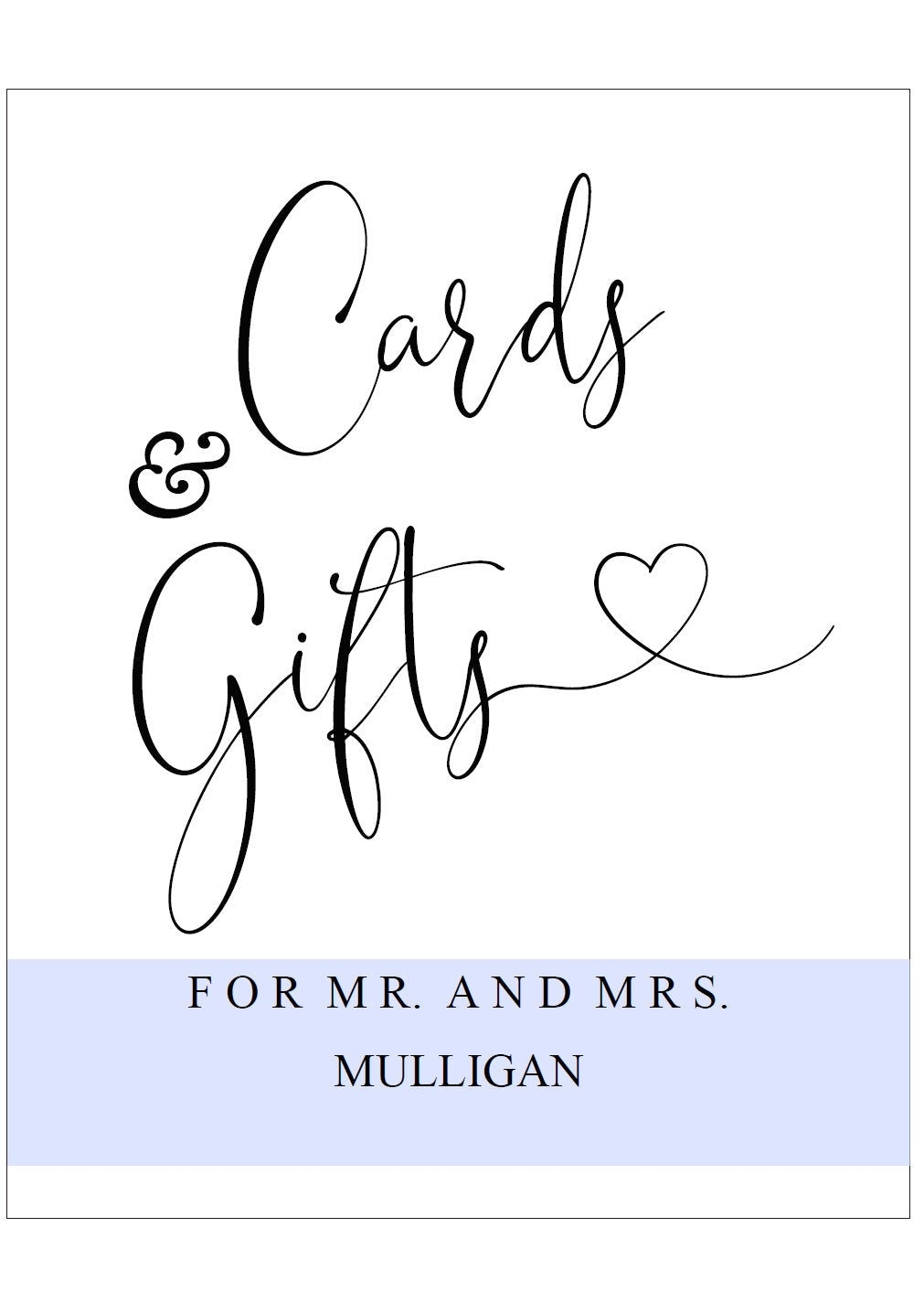 Cards And Gifts Sign Printable Free