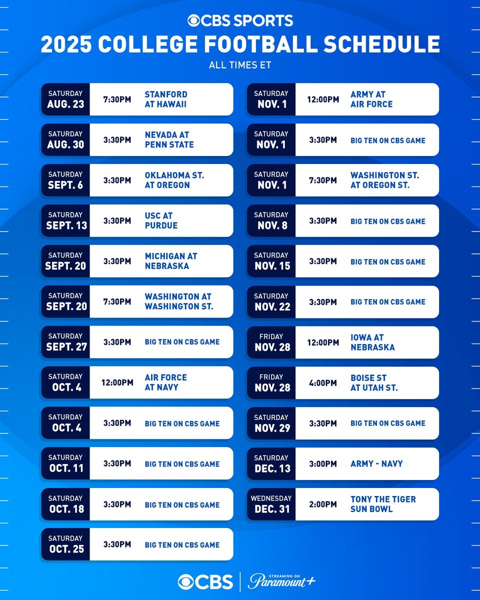 2025 College Football Bowl Schedule Printable