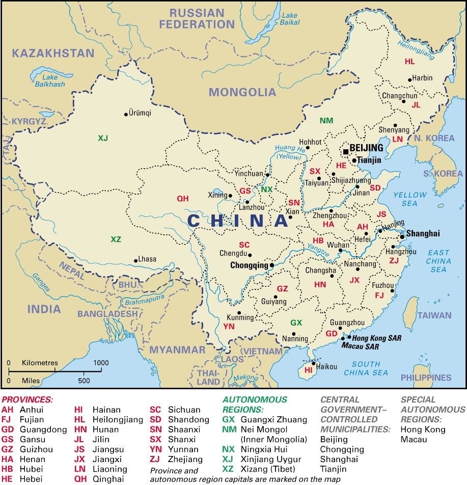 China Provinces Map including Blank China Provinces Map China Mike