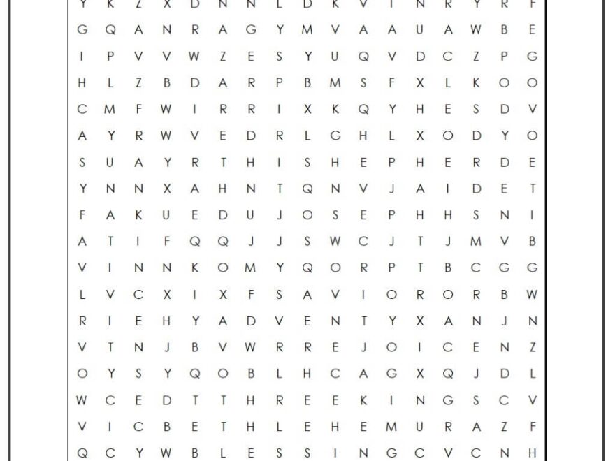 Christian Christmas Word Search Monster Word Search