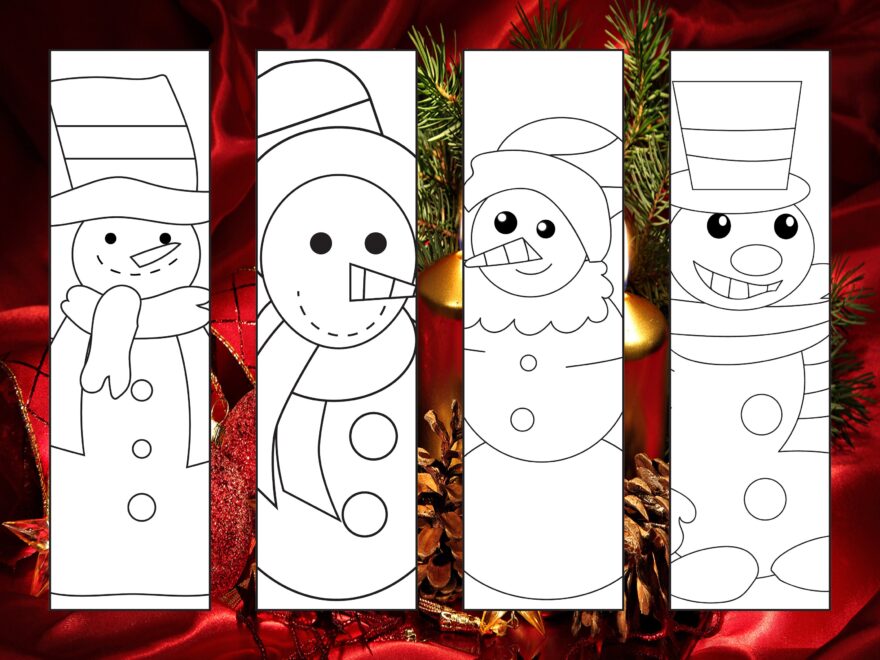 Christmas Coloring Bookmarks Snowman Printable Bookmarks For Kids Worksheets Library