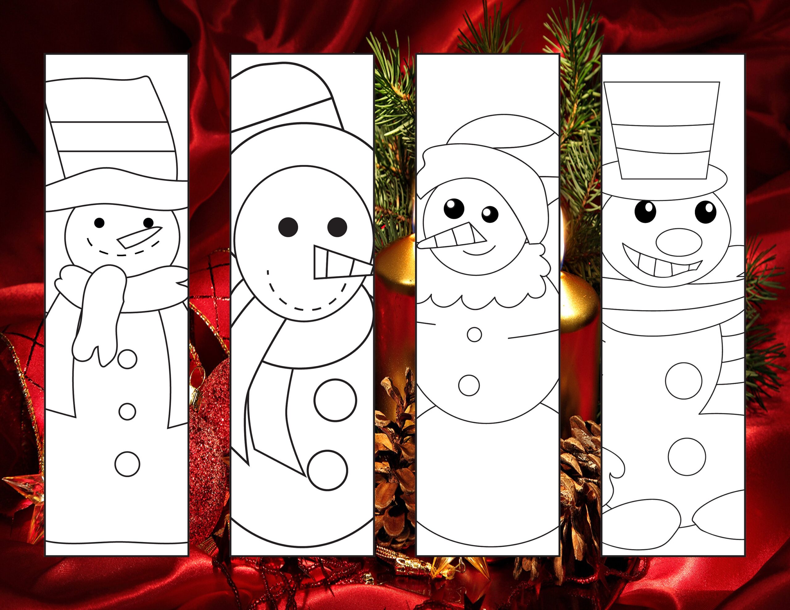 Christmas Coloring Bookmarks Snowman Printable Bookmarks For Kids Worksheets Library