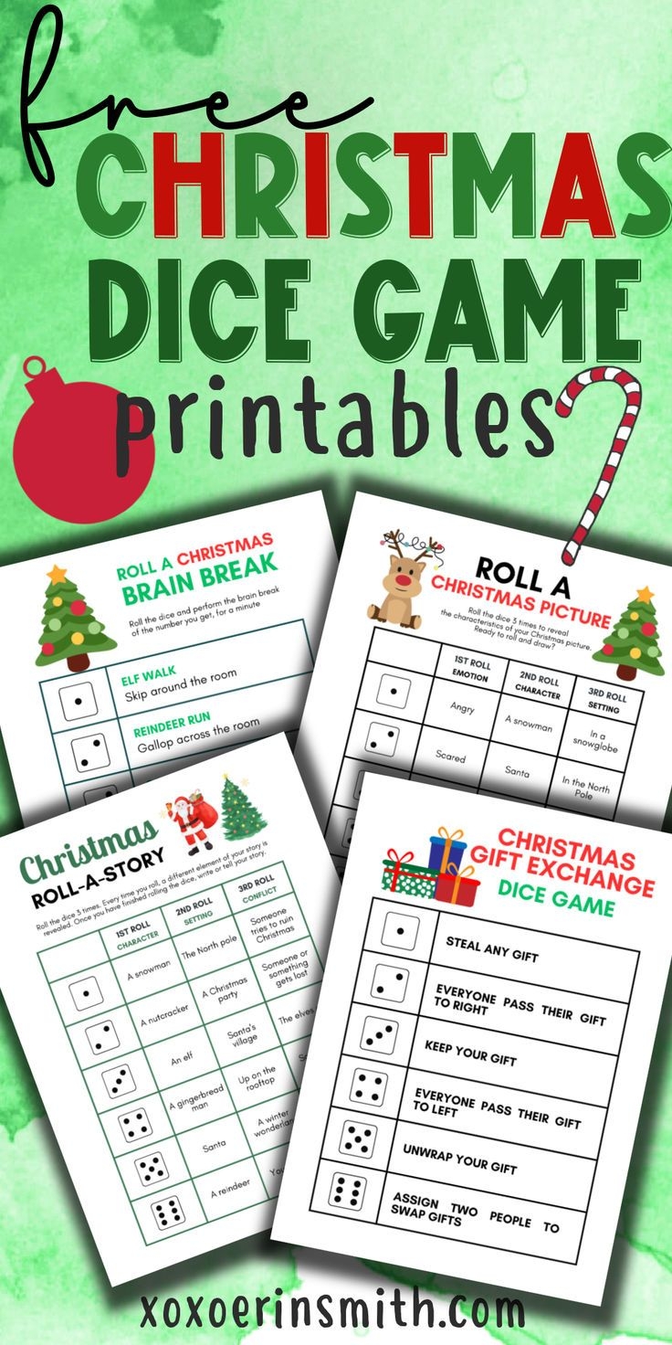 Christmas Dice Game FREE Printables