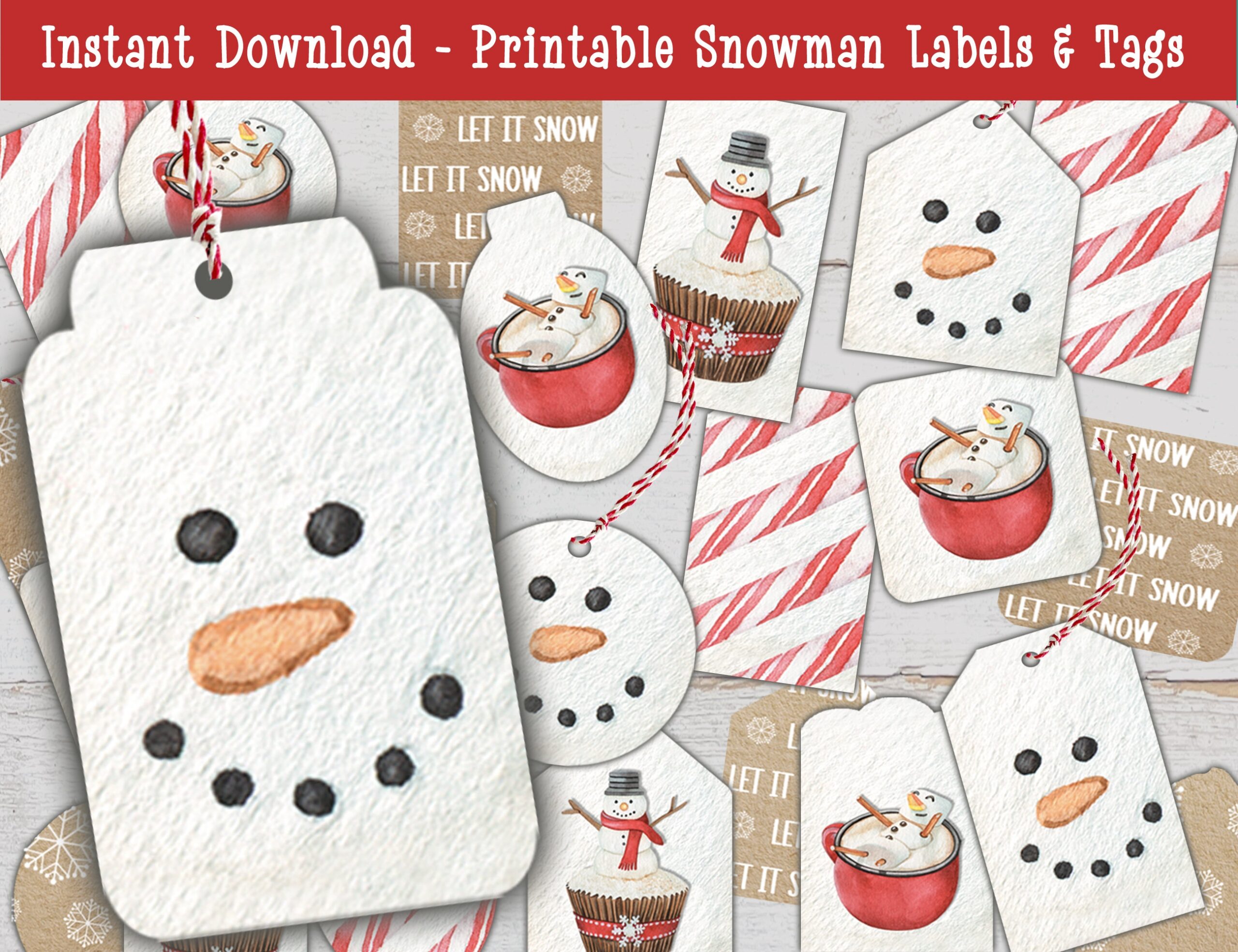 Christmas Gift Tags Snowman Printable Hot Cocoa Tag Winter Ephemera Snowman Favor Topper Snowman Party Snowman Face Gift Bag Tag Kids Etsy