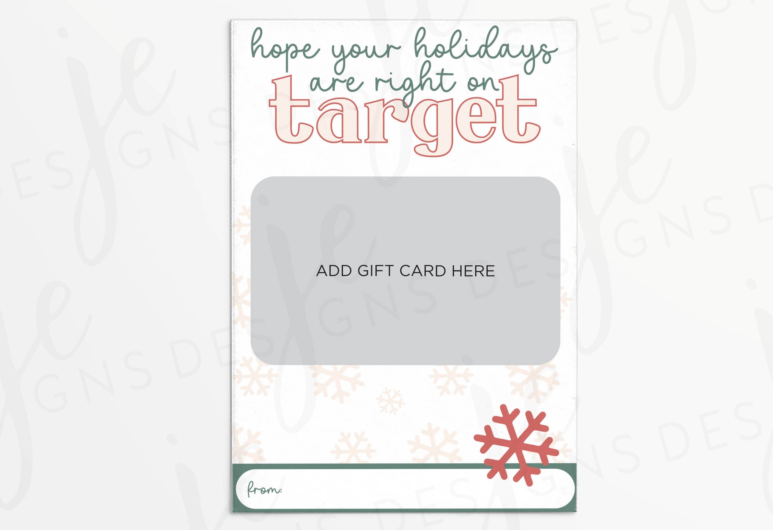 Christmas Holiday Target Printable Gift Card Holder Red Green Bullseye Printable Instant Download School Teacher Appreciation Etsy Ireland