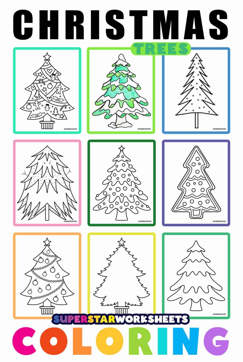 Christmas Tree Coloring Pages Free Printables Superstar Worksheets