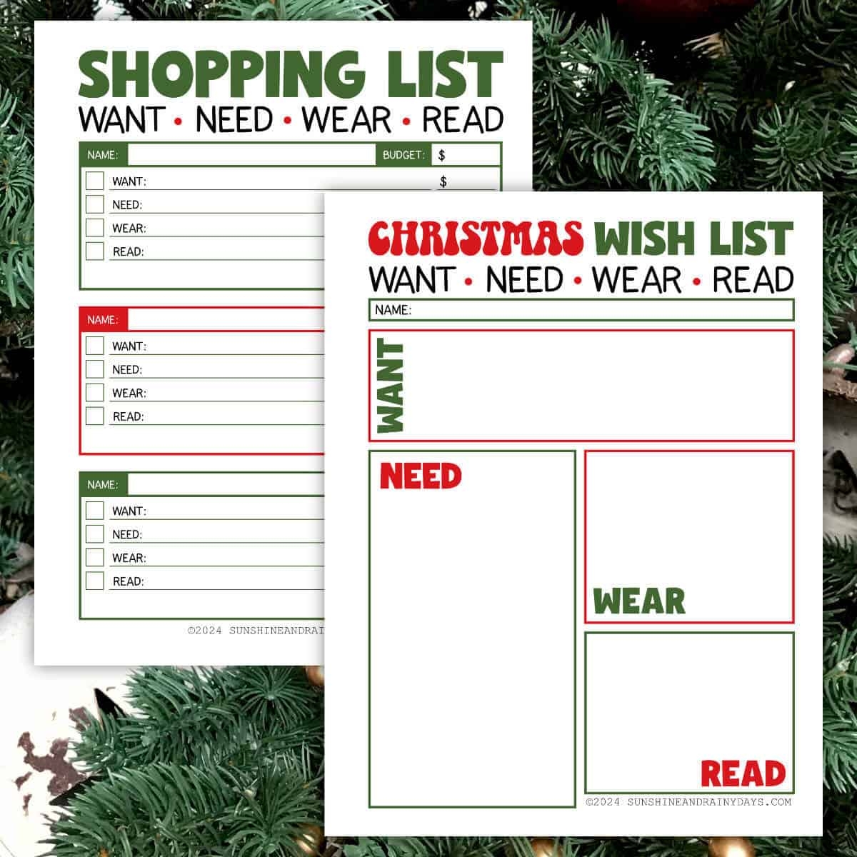 Christmas Want Need Wear Read Shopping And Wish List Sunshine And Rainy Days