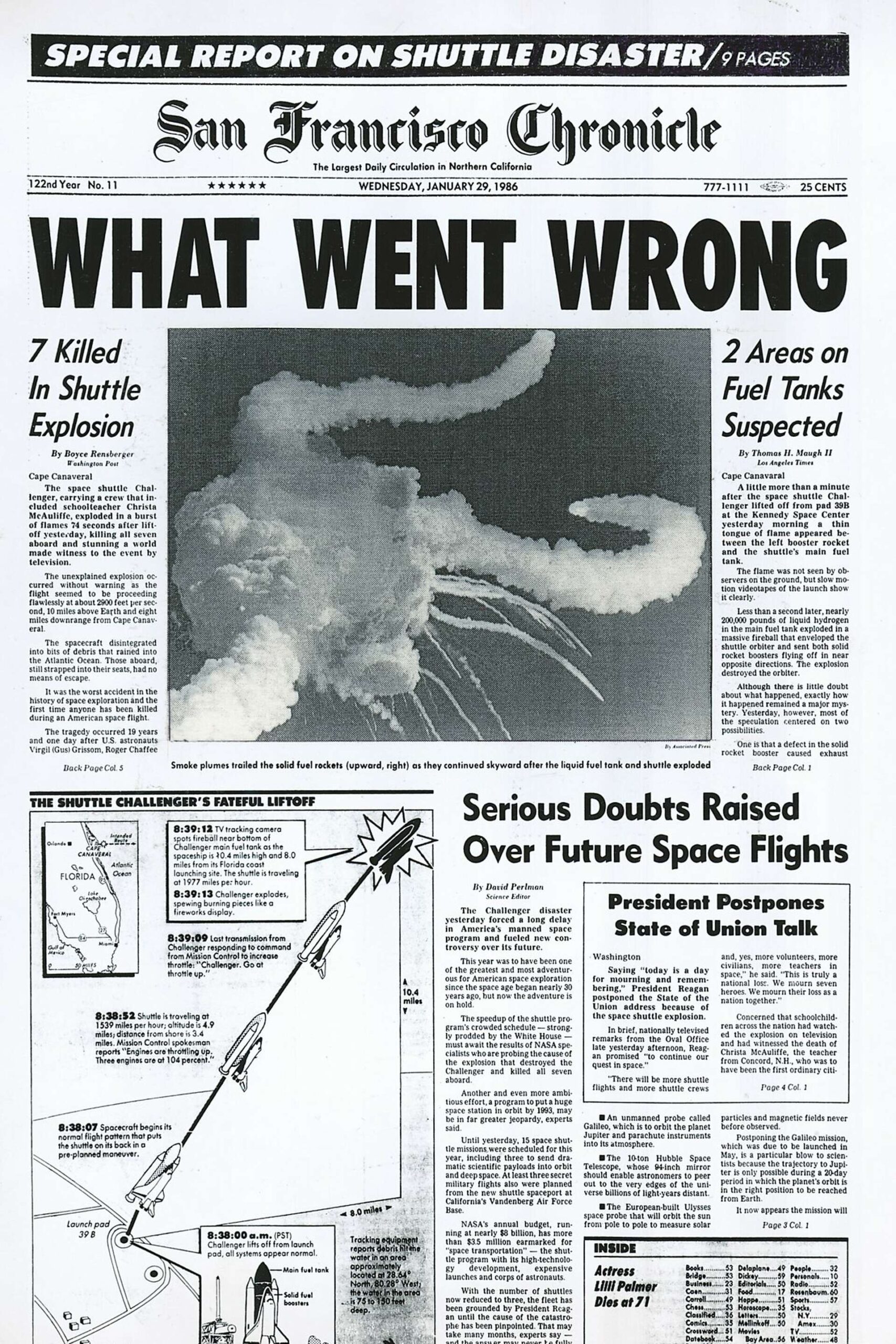 Chronicle Covers When The Challenger Explosion Shook Us All