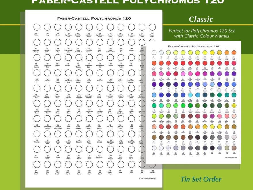 Classic Polychromos 120 Faber Castell Swatch Chart Template Printable PDF Colour Chart For Coloured Pencils Polys 120 Set Names And Numbers Etsy