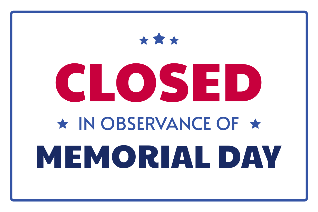 Closed Memorial Day Sign Printable 2025