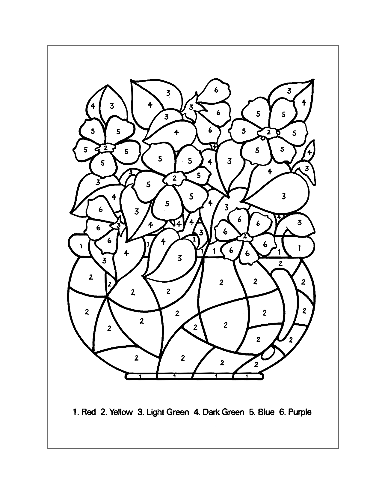Color By Number Adults Printables