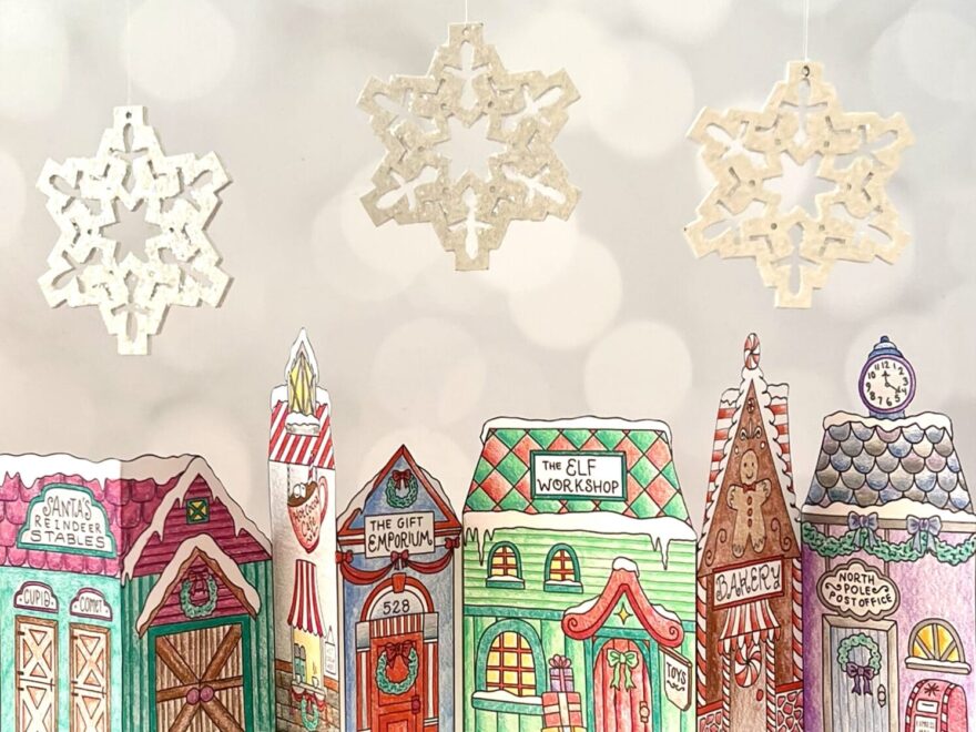 Color Your Own Christmas Village Free Printable Coloring Pages Crafting Cheerfully