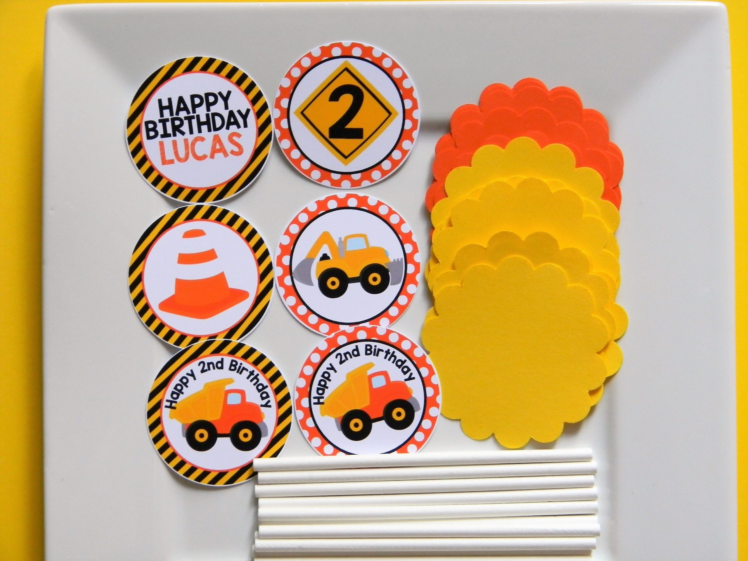Construction DIY Cupcake Topper Kit Construction Cupcakes DIY Party Decor Etsy