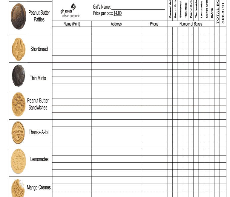 Cookie Order Form Template Fill Online Printable Fillable Blank PdfFiller