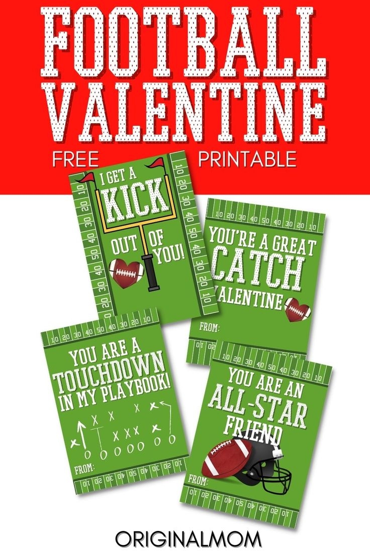 Cool Football Valentine Card Free Printables OriginalMOM