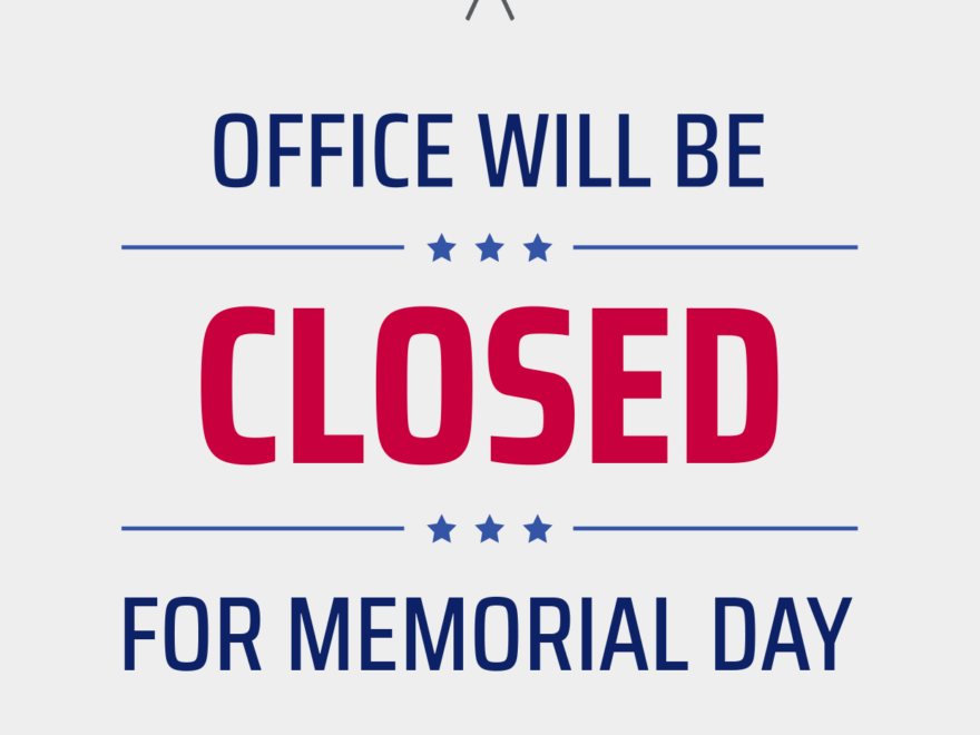 Crossed US Flags Memorial Day Closed Sign Template Square Signs
