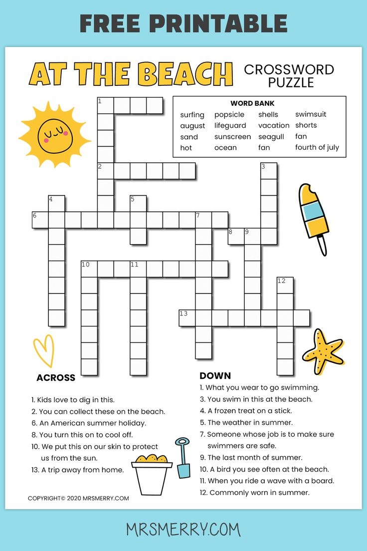 Grade 4 Crossword Puzzles Printable