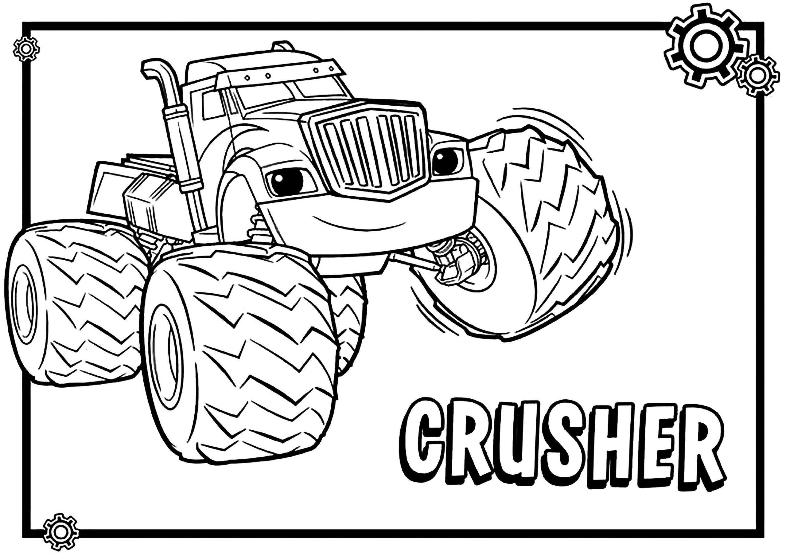 Crusher Le Bolide Blaze And The Monster Machines Coloring Pages