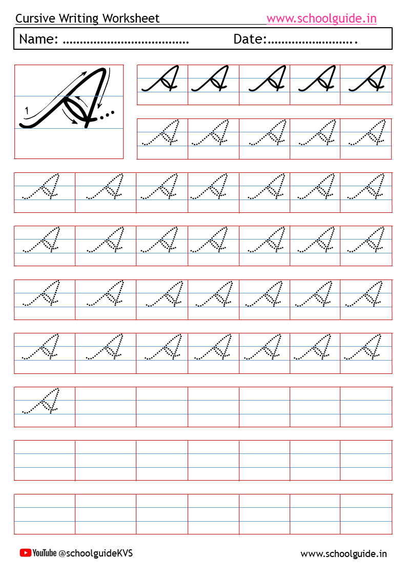 Printable Cursive Writing Practice Sheets