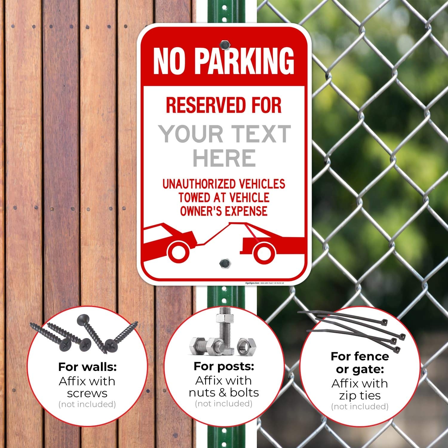 Custom No Parking Sign Personalized Reserved Parking Sign 12x18 Inches Rust Free 063 Aluminum Fade Resistant Made In USA By Sigo Signs Amazon ca